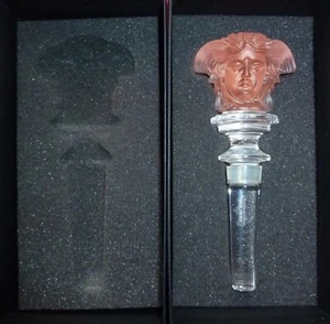 Rosenthal Versace Glass Crystal Bottle Stopper Brand New Rose Boxed Genuine Wine - Picture 1 of 11