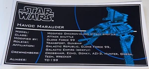 Star Wars Custom UCS Style Sticker 75314 Bad Batch Shuttle Havoc Marauder - Bild 1 von 1