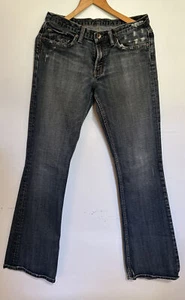 Pantalones de mezclilla de laboratorio X2, para mujer talla 4L, pierna acampanada, tiro bajo, azul - Imagen 1 de 6