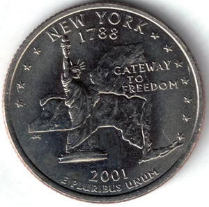 USA - 2001D - Washington ¼ $ - New York - About Uncirculated - Picture 1 of 2