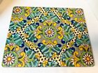 Set of 8 Pottery Barn Del Sol Cork Placemats 16x13 Yellow Blue Teal Green NEW