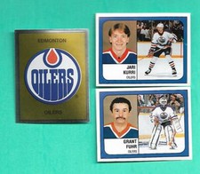 (1) FUHR KURRI LOGO 1988-89 PANINI STICKER OILERS  NM+ STICKER (V0539)