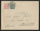 LIBYA BENGASI TO ITALY W/ 2 ITALIAN STAMPS ON COVER 1912
