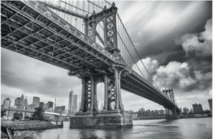 GREAT ART® Poster - Manhattan Bridge – Attraction Skyline City New York 55 x 39 - Picture 1 of 2