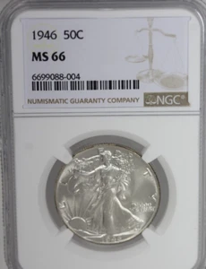 1946 Walking Liberty Half Dollar : NGC MS66 - Picture 1 of 4