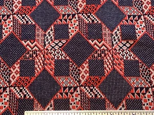 VTG Fabric Double Knit Polyester Stars Patchwork 70s Red White Blue 4yds 30in - Picture 1 of 7