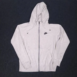 Nike Sportswear Club Fleece Hoodie Mens Medium Gray Full Zip Sweatshirt Logo - Picture 1 of 14