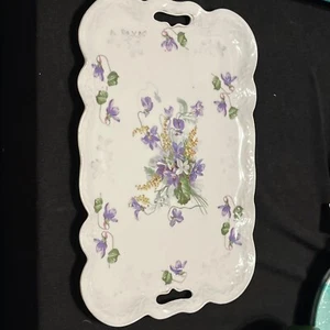 Vintage Violett Blume Keramik Serviertablett aus Bayern - Bild 1 von 7