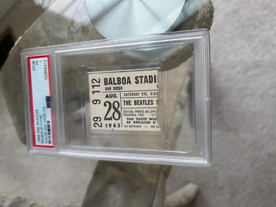 🔥RARE VINTAGE BEATLES 1965 BEATLES SAN DIEGO TICKET STUB PSA POP  1 of  4!🔥🔥 - Image 1 of 3