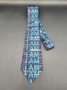 Steven Harris Religious Men's Necktie Tie I AM Beautiful Blues - Picture 1 of 5