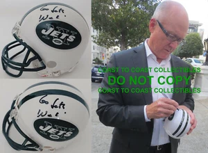 Woody Johnson autografiado New York Jets mini casco de fútbol americano certificado de autenticidad prueba exacta - Imagen 1 de 3