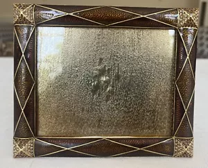 Jay Strongwater Francesca Argyle Rahmen braun Emaille & Kristalle 3,5” x 4,25” - Bild 1 von 8