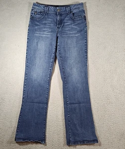 Gitano Jeans Womens Sz. 12 Blue Straight Leg Embroidered Mid Rise Casual - Picture 1 of 10
