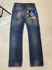 Vintage iceberg x Donald Duck distressed dirty faded jeans 29 Size Unisex Blue