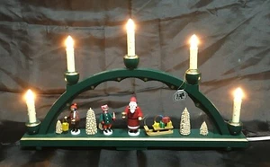 Richard Glasser Seiffener German Wood Candle 5 Light Arch Christmas Santa 01246 - Picture 1 of 10