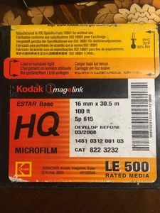 NEU 16mm Film KODAK IMAGELINK HQ 16mm x 100ft. (30.5 m) MICROFILM - Bild 1 von 4
