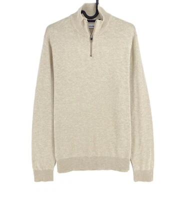 Jack&jones Beige Punto Media Cremallera Suéter Talla M - Imagen 1 de 4