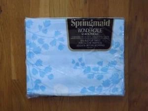 Springmaid Wondercale No Iron Percale Mariposa Double Flat Sheet  - Picture 1 of 4