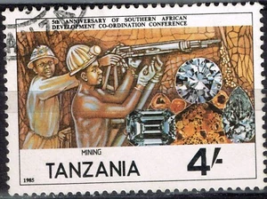 Tanzania Underground Mining Diamonds stamp 1985 A-1 - Picture 1 of 1