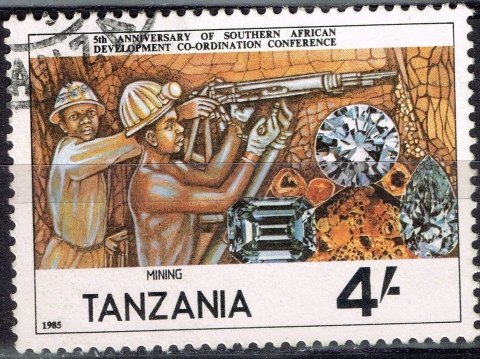 Tanzania Underground Mining Diamonds stamp 1985 A-1 - Image 1 of 1