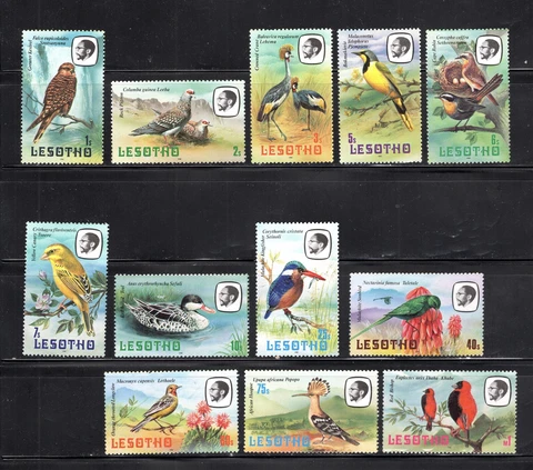 Lesotho Stamp Scott#321//334, Birds, Lot of 12 Stamps, MNH Cover