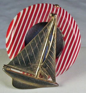 Red, white, and blue sailboat hatpin - Picture 1 of 1