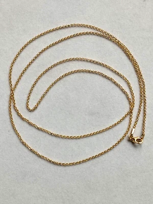 L90CM-Sautoir collier en Vermeil - Argent 925/1000 Plaqué Or -Maille Jaseron - Bild 1 von 4