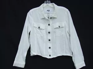 BB Dakota Jack NWT white Jean jacket style light weight jacket with fringe SZ S - Picture 1 of 7