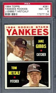 1964 Topps #281 PSA 8 Yankees Rookies Gibbs Metacalf 281 Centered! - Bild 1 von 2