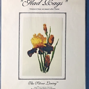 Glad Rags The Silver Lining Cross Stitch Pattern Yellow Iris Flowers SL57 - Picture 1 of 3