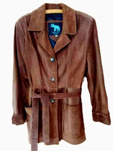 Leder Jacke Damen Gr. L braun World Pell Collection Italien geknöpft Gürtel - Bild 1 von 3