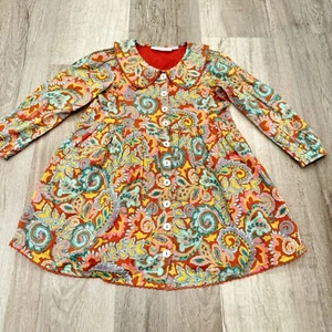 Roller Rabbit Dress Girls 4 Floral Paisley Colorful Retro Psychedelic 70’s - Picture 1 of 6
