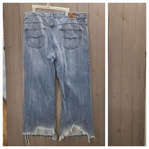 VTG 90s Y2K Anchor Blue Easy Fit Wide Leg Jeans Mens 40x30 Skater Distressed - Picture 1 of 13