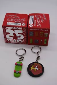 (2 Pack) The Simpsons: 25th Anniversary - Keychains - Hellfish & Skateboard -NEW - Picture 1 of 3