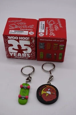 (2 Pack) The Simpsons: 25th Anniversary - Keychains - Hellfish & Skateboard -NEW - Image 1 of 3