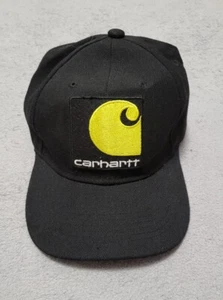 Carhartt Hat Mens Black Canvas Trucker Logo Cap Work - Picture 1 of 12