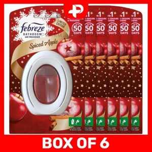 Febreze Bathroom Air Fresheners Odour Eliminator Gel Spiced Apple Box of 6 - Picture 1 of 8