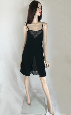 La Perla Portfolio dress wrap front, embroidered sequin lining AU 12 Black Foto 1 de 3
