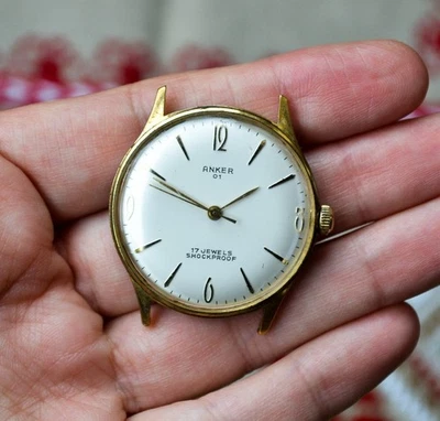 Reloj Pulsera Mecánico Suizo Años 70 ANKER 01 Vintage 17 Joyas Foto 1 de 4