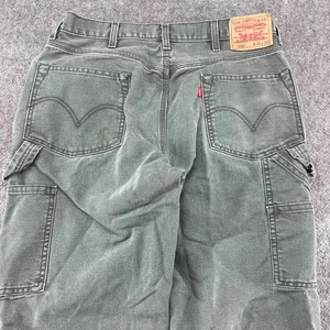 Pantalones DE COLECCIÓN Levis 550 Hombres 36x32 Verde Carpintero Sueltos Lona Musgo Ropa de Trabajo Y2K - Imagen 1 de 14