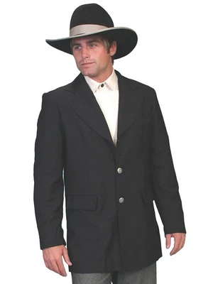 Blazer Abrigo Deportivo Scully RangeWear Para Hombres Negro Poliéster Tres Botones Foto 1 de 2