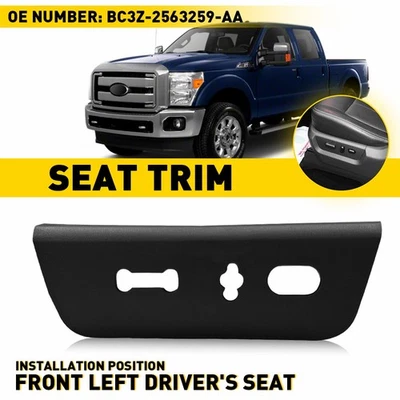 Borde del bisel del asiento del conductor delantero negro para Ford F-Super Duty 250 350 450 550 2011-1 Foto 1 de 4
