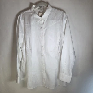 Coldwater Creek Womens 1X White Perfect No Iron Cotton Button Up Top Shirt NEW - Picture 1 of 9