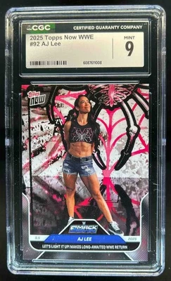 2025 Topps Now WWE Smackdown AJ Lee Let's Light It Up Return #92 CGC 9 - Image 1 of 2