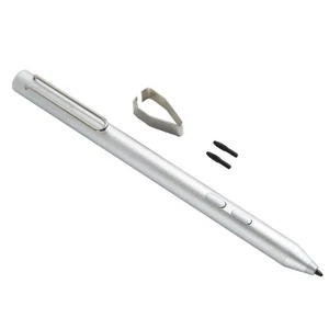 Stylus Pen 2048 Pressure Sensitivity 2 Bottons Silver Touch Screen Digital P NEW - Afbeelding 1 van 12