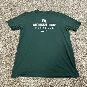 Nike Michigan State Spartans Football T Shirt Men’s Medium Green Dri-Fit - Picture 1 of 7