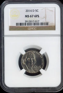 2014-D Jefferson Nickel NGC MS67 FS Business Quality - Picture 1 of 2
