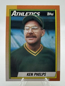 1990 Topps Ken Phelps Oakland Athletics #411 - Imagen 1 de 2