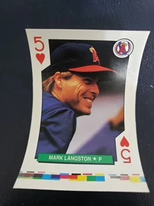 Mark Langston Angels 1991 All Stars SQUARE Corners Playing Card W Strip - Picture 1 of 4