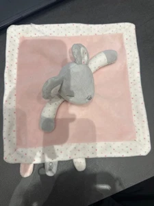 Doudou plat carré souris mause mousse OB OBAIBI OKAIDI GRIS Rose pois - Picture 1 of 5